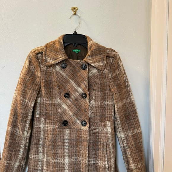United Colors of Benetton Plaid Coat - Picture 2 of 7